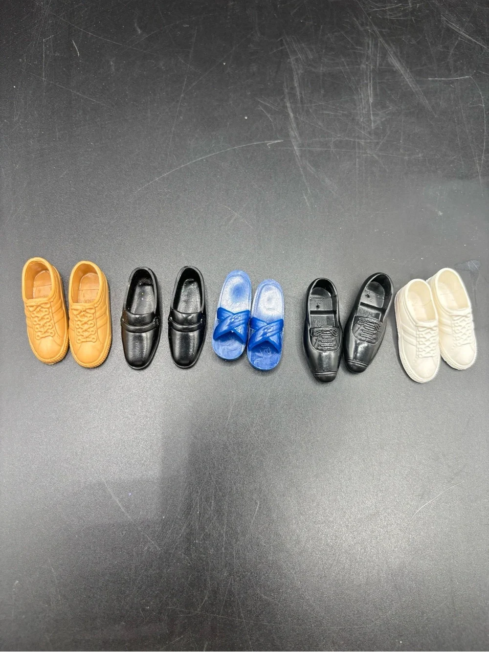 Vintage Ken Doll Shoes Barbie Sandals Sneakers Tennis Brown Black Blue 5 Pair